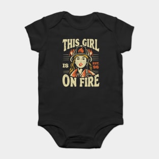 Fierce Firefighter Beauty Girl 96 Baby Bodysuit